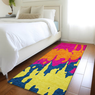 Piper Looms Mayfield Abstract AMF961 Pink Machine Washable Area Rug Runner Lifestyle Image Feature