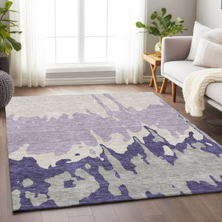 Piper Looms Mayfield Abstract AMF961 Purple Machine Washable Area Rug Lifestyle Image Feature