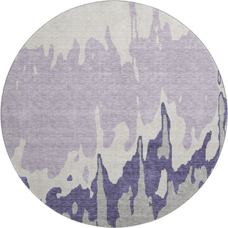 Piper Looms Mayfield Abstract AMF961 Purple Machine Washable Area Rug Round Main Image