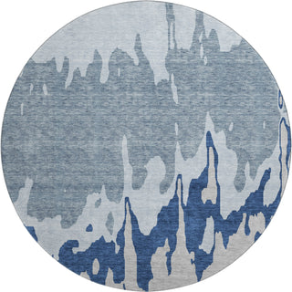 Piper Looms Mayfield Abstract AMF961 Sky Machine Washable Area Rug Round Main Image