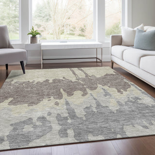 Piper Looms Mayfield Abstract AMF961 Taupe Machine Washable Area Rug Lifestyle Image Feature