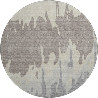 Piper Looms Mayfield Abstract AMF961 Taupe Machine Washable Area Rug Round Main Image