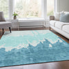 Piper Looms Mayfield Abstract AMF961 Teal Machine Washable Area Rug Lifestyle Image Feature