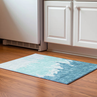 Piper Looms Mayfield Abstract AMF961 Teal Machine Washable Area Rug Scatter Lifestyle Image Feature