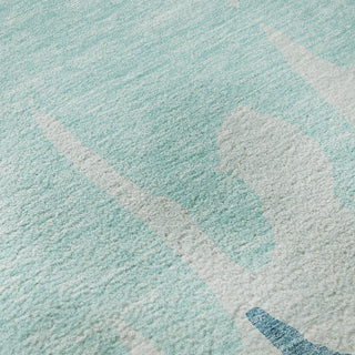 Piper Looms Mayfield Abstract AMF961 Teal Machine Washable Area Rug Swatch Image