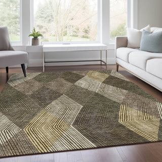 Piper Looms Mayfield Geometric AMF962 Brown Machine Washable Area Rug Lifestyle Image Feature