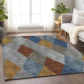 Piper Looms Mayfield Geometric AMF962 Gray Machine Washable Area Rug Lifestyle Image Feature
