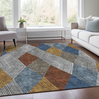 Piper Looms Mayfield Geometric AMF962 Gray Machine Washable Area Rug Lifestyle Image Feature