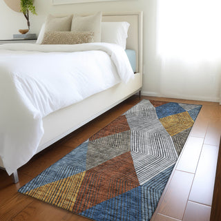 Piper Looms Mayfield Geometric AMF962 Gray Machine Washable Area Rug Runner Lifestyle Image Feature