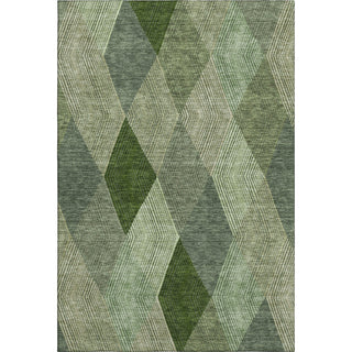 Piper Looms Mayfield Geometric AMF962 Green Machine Washable Area Rug main image