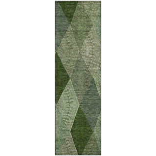 Piper Looms Mayfield Geometric AMF962 Green Machine Washable Area Rug Runner Main Image