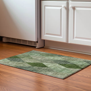 Piper Looms Mayfield Geometric AMF962 Green Machine Washable Area Rug Scatter Lifestyle Image Feature