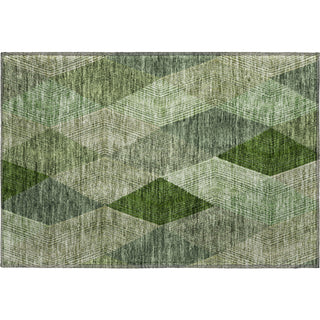 Piper Looms Mayfield Geometric AMF962 Green Machine Washable Area Rug Scatter Main Image
