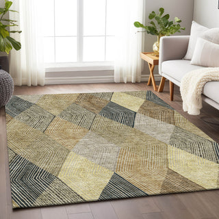 Piper Looms Mayfield Geometric AMF962 Mocha Machine Washable Area Rug Lifestyle Image Feature