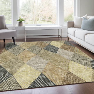 Piper Looms Mayfield Geometric AMF962 Mocha Machine Washable Area Rug Lifestyle Image Feature
