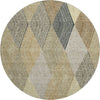 Piper Looms Mayfield Geometric AMF962 Mocha Machine Washable Area Rug Round Main Image