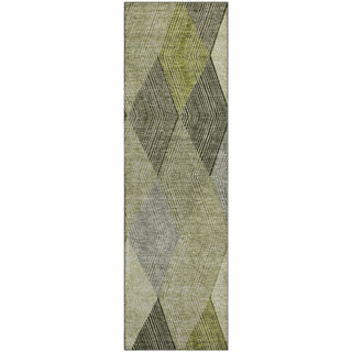 Piper Looms Mayfield Geometric AMF962 Olive Machine Washable Area Rug Runner Main Image