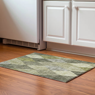 Piper Looms Mayfield Geometric AMF962 Olive Machine Washable Area Rug Scatter Lifestyle Image Feature