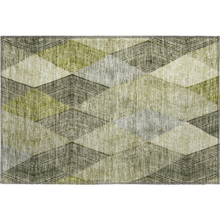 Piper Looms Mayfield Geometric AMF962 Olive Machine Washable Area Rug Scatter Main Image