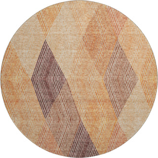 Piper Looms Mayfield Geometric AMF962 Orange Machine Washable Area Rug Round Main Image