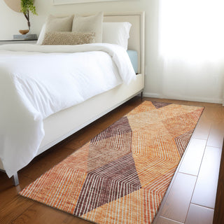 Piper Looms Mayfield Geometric AMF962 Orange Machine Washable Area Rug Runner Lifestyle Image Feature