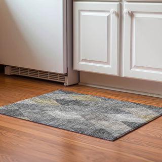 Piper Looms Mayfield Geometric AMF962 Pewter Machine Washable Area Rug Scatter Lifestyle Image Feature