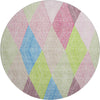 Piper Looms Mayfield Geometric AMF962 Pink Machine Washable Area Rug Round Main Image