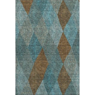 Piper Looms Mayfield Geometric AMF962 Teal Machine Washable Area Rug main image