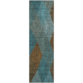 Piper Looms Mayfield Geometric AMF962 Teal Machine Washable Area Rug Runner Main Image