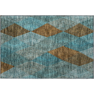Piper Looms Mayfield Geometric AMF962 Teal Machine Washable Area Rug Scatter Main Image
