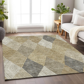 Piper Looms Mayfield Geometric AMF962 Wheat Machine Washable Area Rug Lifestyle Image Feature