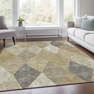 Piper Looms Mayfield Geometric AMF962 Wheat Machine Washable Area Rug Lifestyle Image Feature