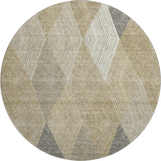 Piper Looms Mayfield Geometric AMF962 Wheat Machine Washable Area Rug Round Main Image