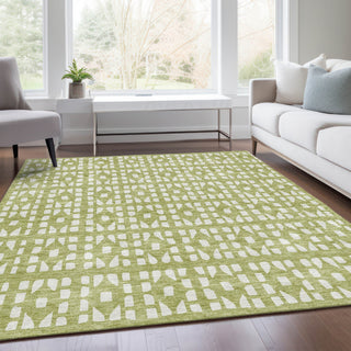 Piper Looms Mayfield Geometric AMF963 Aloe Machine Washable Area Rug Lifestyle Image Feature