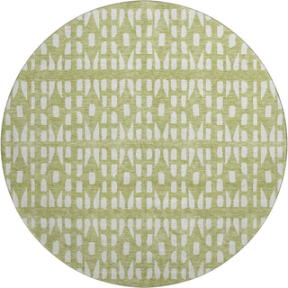 Piper Looms Mayfield Geometric AMF963 Aloe Machine Washable Area Rug Round Main Image
