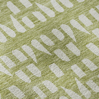 Piper Looms Mayfield Geometric AMF963 Aloe Machine Washable Area Rug Swatch Image