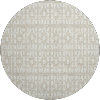 Piper Looms Mayfield Geometric AMF963 Beige Machine Washable Area Rug Round Main Image