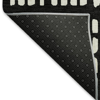 Piper Looms Mayfield Geometric AMF963 Black Machine Washable Area Rug Backing Image