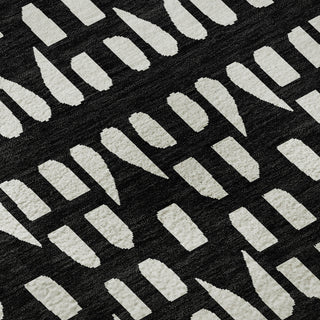 Piper Looms Mayfield Geometric AMF963 Black Machine Washable Area Rug Swatch Image