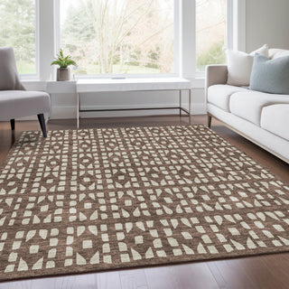 Piper Looms Mayfield Geometric AMF963 Brown Machine Washable Area Rug Lifestyle Image Feature
