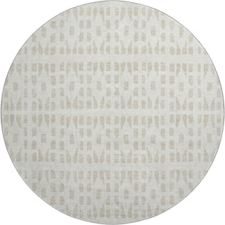 Piper Looms Mayfield Geometric AMF963 Ivory Machine Washable Area Rug Round Main Image