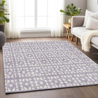 Piper Looms Mayfield Geometric AMF963 Lavender Machine Washable Area Rug Lifestyle Image Feature