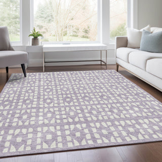 Piper Looms Mayfield Geometric AMF963 Lavender Machine Washable Area Rug Lifestyle Image Feature