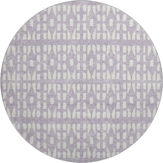Piper Looms Mayfield Geometric AMF963 Lavender Machine Washable Area Rug Round Main Image
