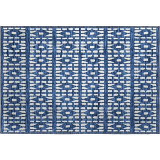 Piper Looms Mayfield Geometric AMF963 Navy Machine Washable Area Rug Scatter Main Image