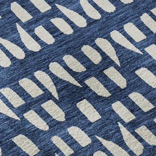 Piper Looms Mayfield Geometric AMF963 Navy Machine Washable Area Rug Swatch Image