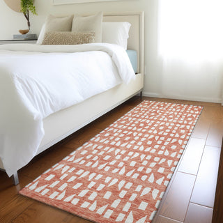 Piper Looms Mayfield Geometric AMF963 Salmon Machine Washable Area Rug Runner Lifestyle Image Feature