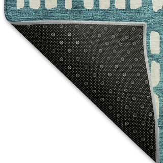 Piper Looms Mayfield Geometric AMF963 Teal Machine Washable Area Rug Backing Image