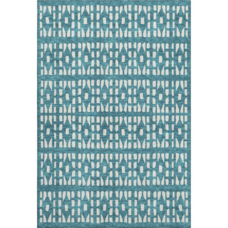 Piper Looms Mayfield Geometric AMF963 Teal Machine Washable Area Rug main image