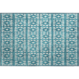 Piper Looms Mayfield Geometric AMF963 Teal Machine Washable Area Rug Scatter Main Image